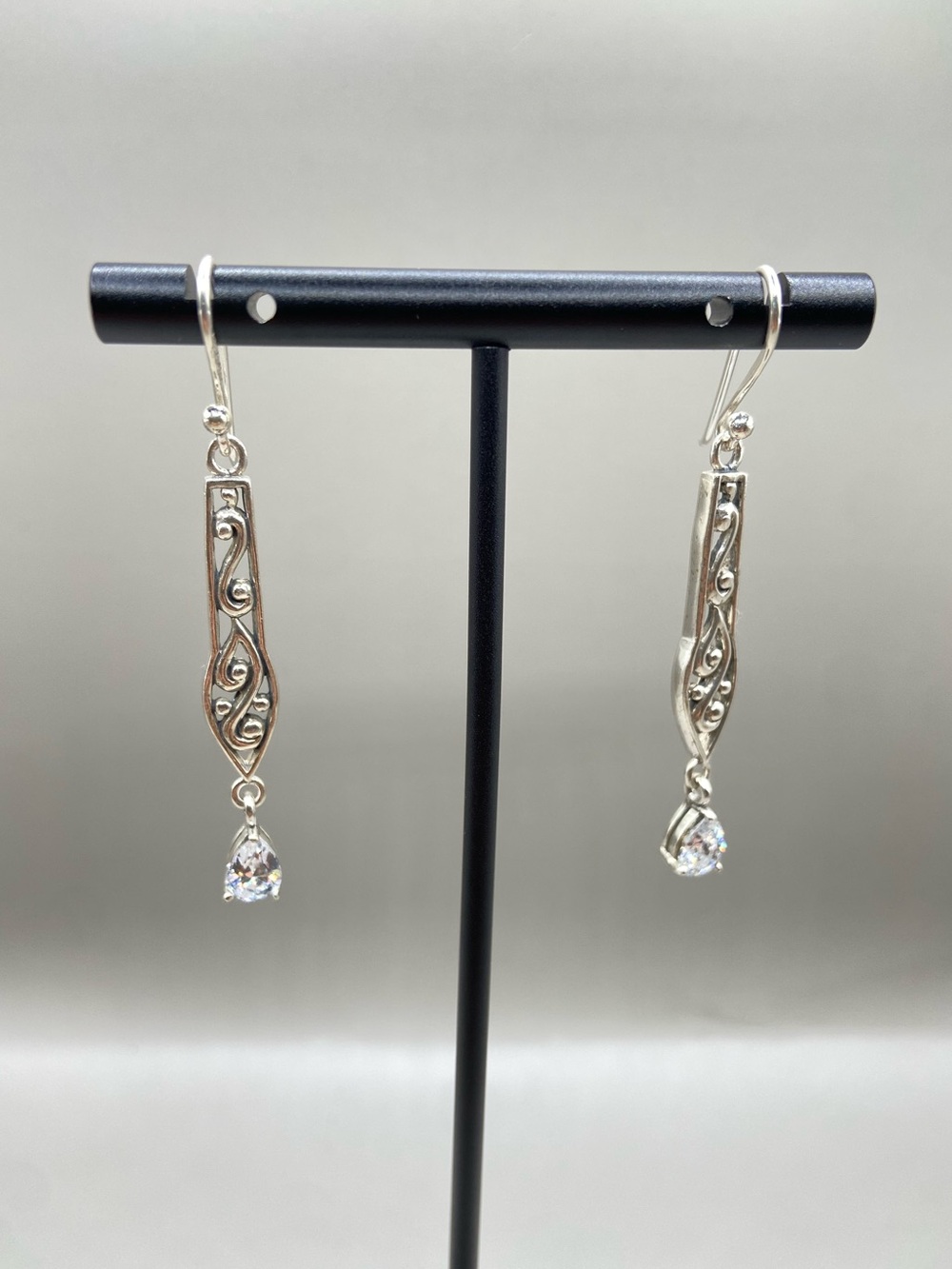 Silpada Filigree Sterling Silver Earrings With Cubic Zirconia